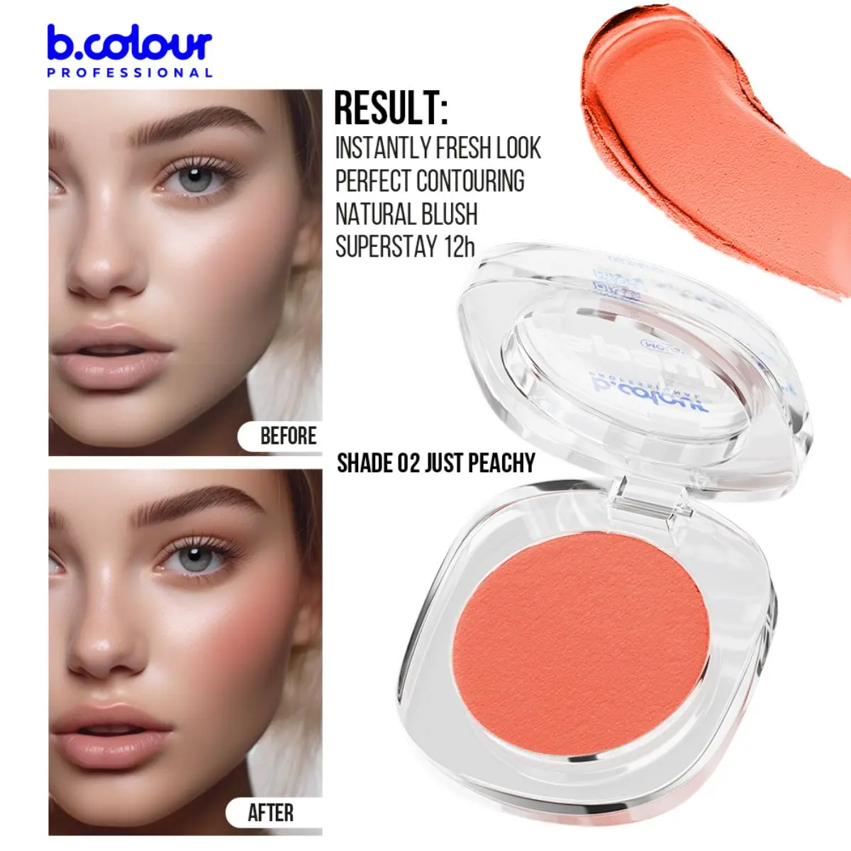 B.Colour Pro Capsule Mousse Face Blush 02 Just Peachy - view 6