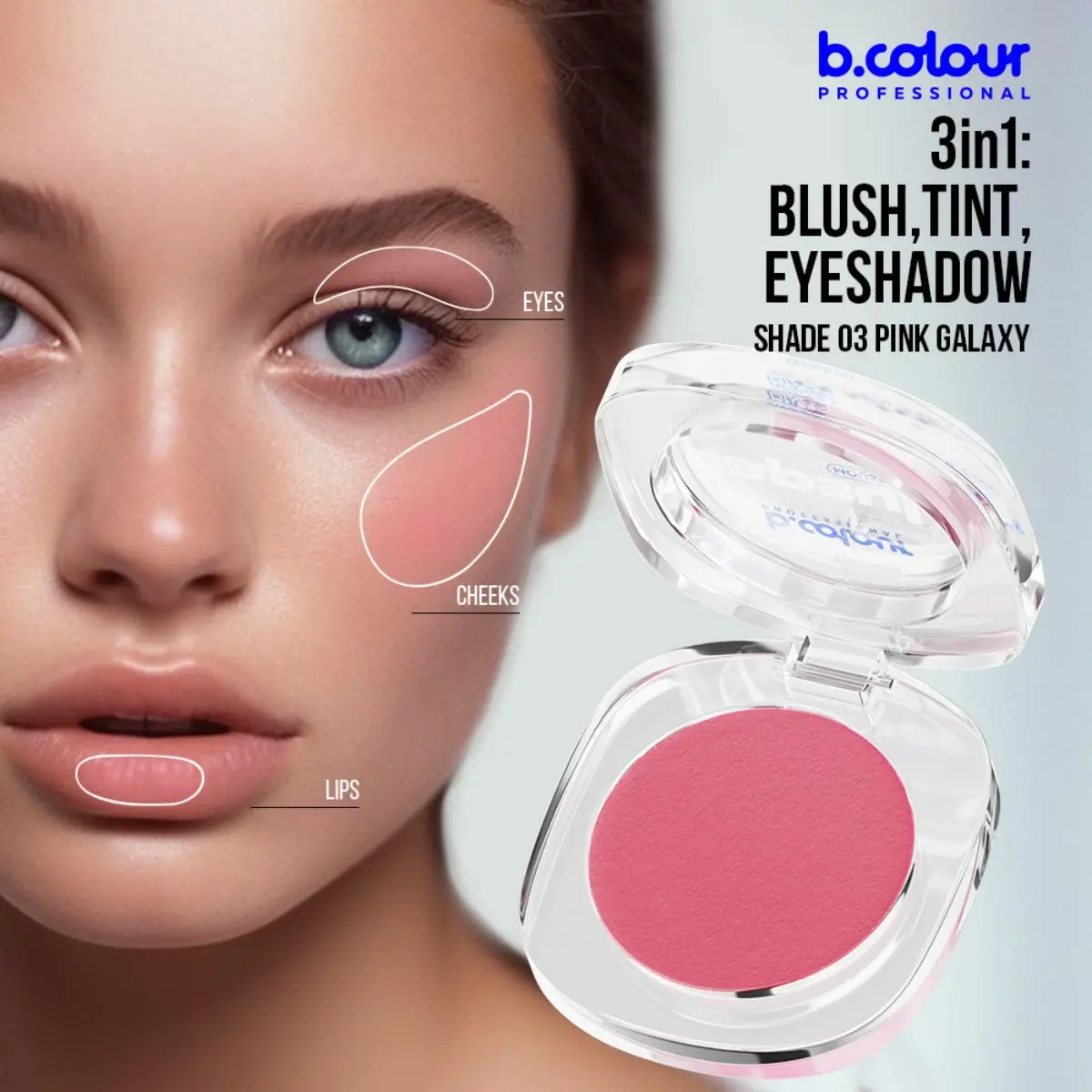 7Days B.Colour Pro Capsule Mousse Face Blush 03 Pink Galaxy - view 3