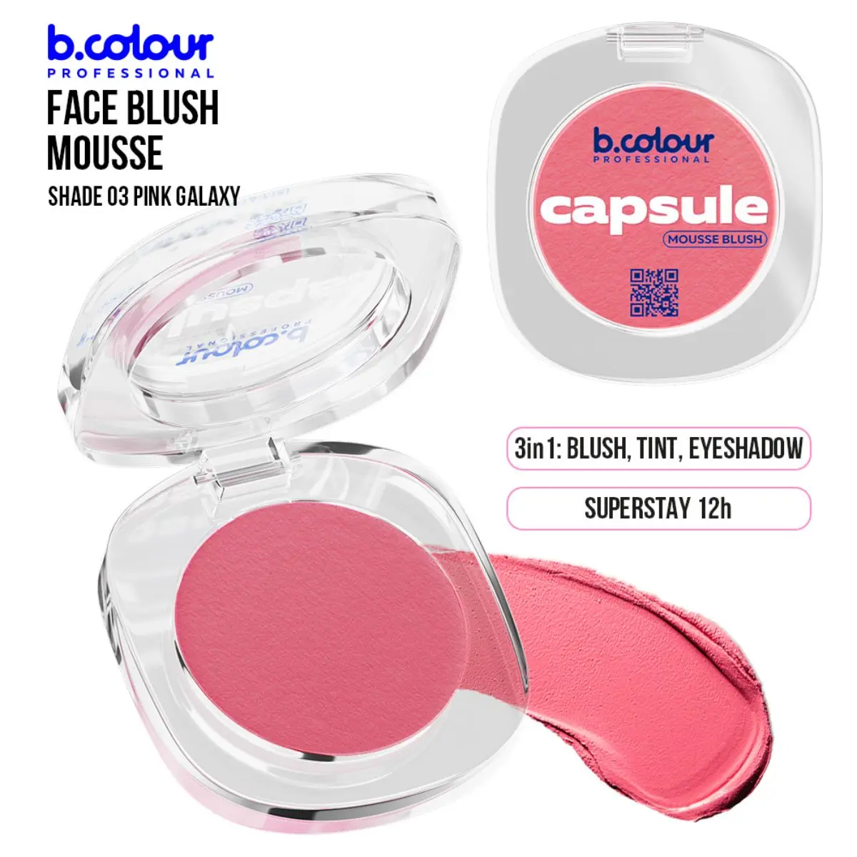 7Days B.Colour Pro Capsule Mousse Face Blush 03 Pink Galaxy - view 10