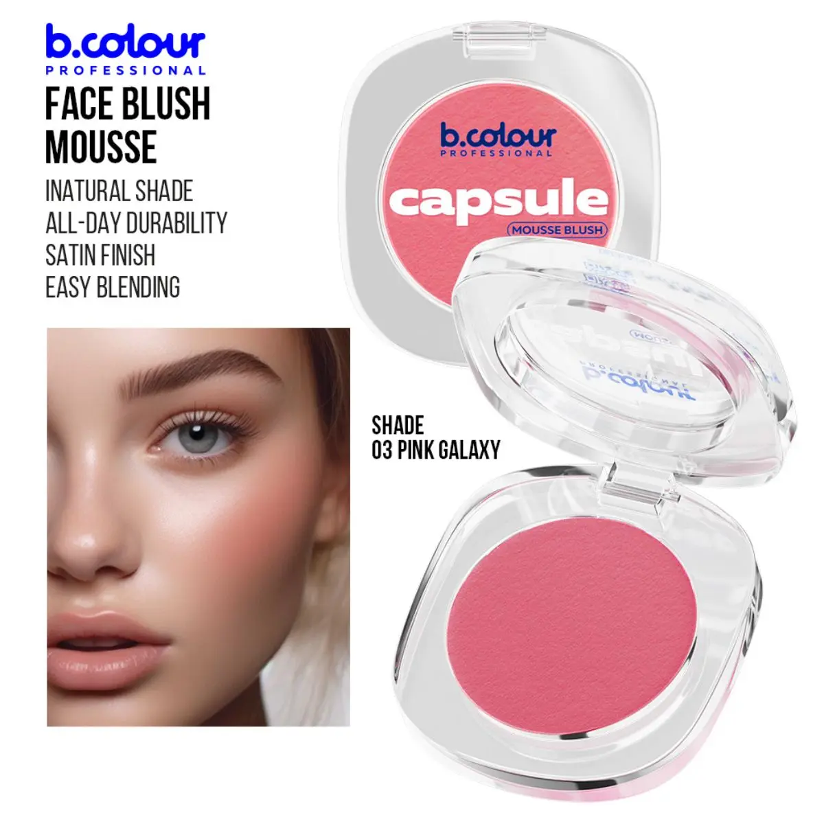 7Days B.Colour Pro Capsule Mousse Face Blush 03 Pink Galaxy - view 11