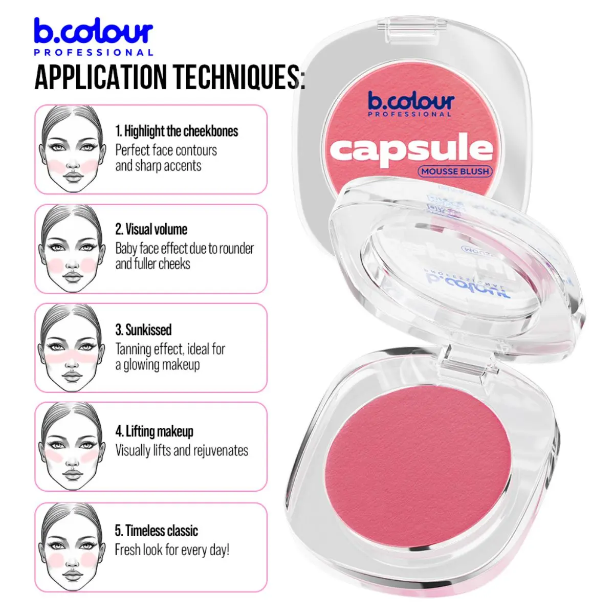 7Days B.Colour Pro Capsule Mousse Face Blush 03 Pink Galaxy - view 12