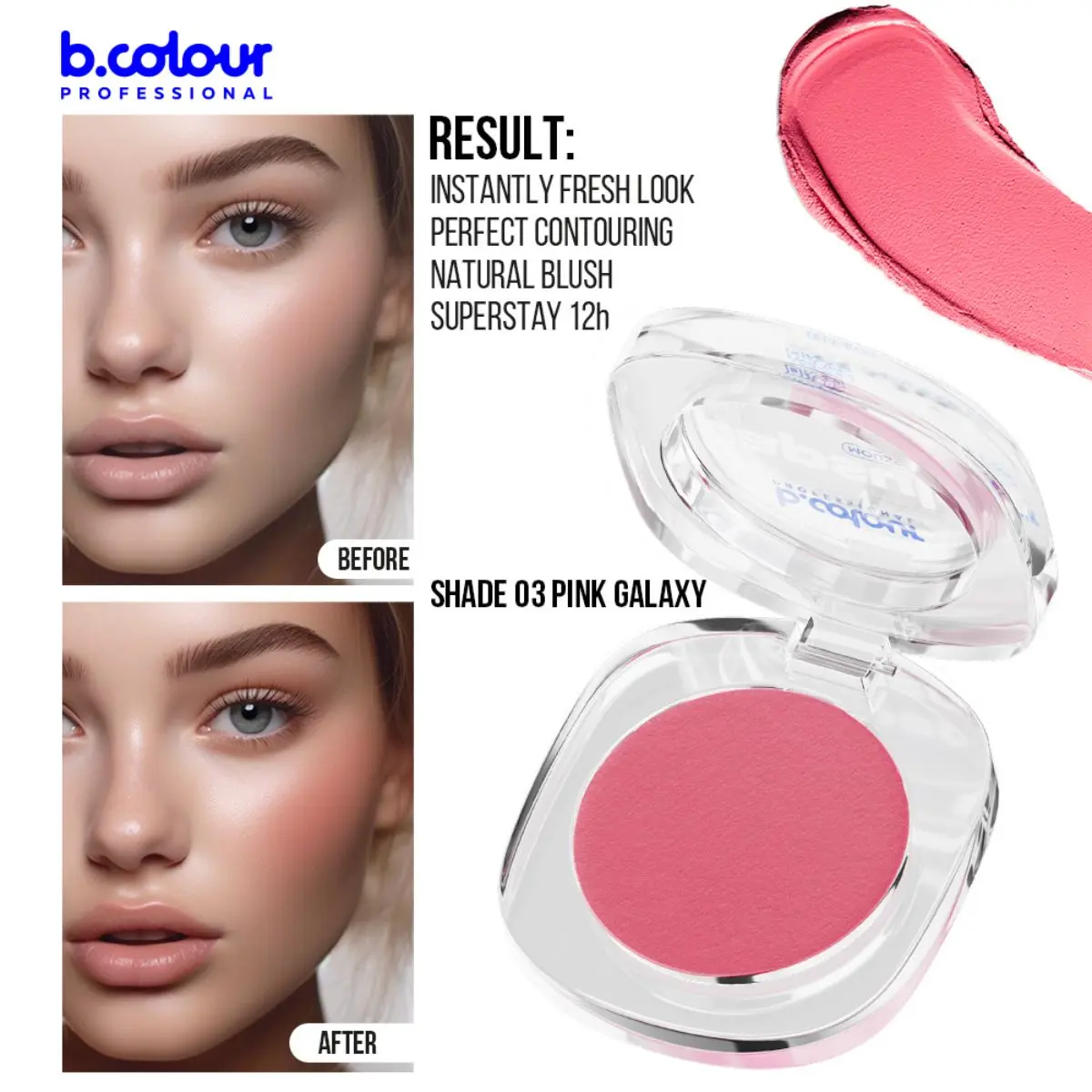 7Days B.Colour Pro Capsule Mousse Face Blush 03 Pink Galaxy - view 9