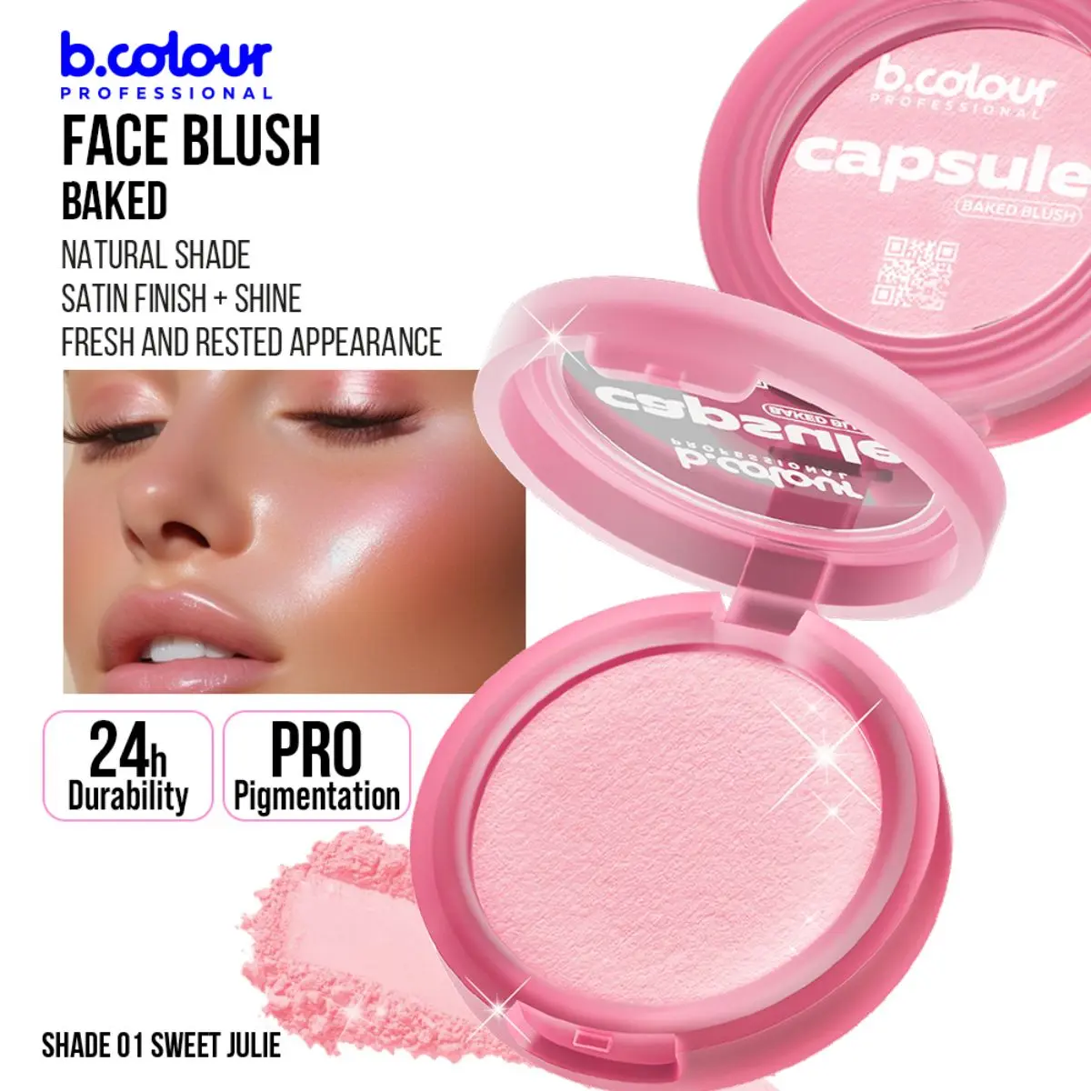 B.Colour Pro Capsule Baked Face Blush 01 Sweet Julie - view 3