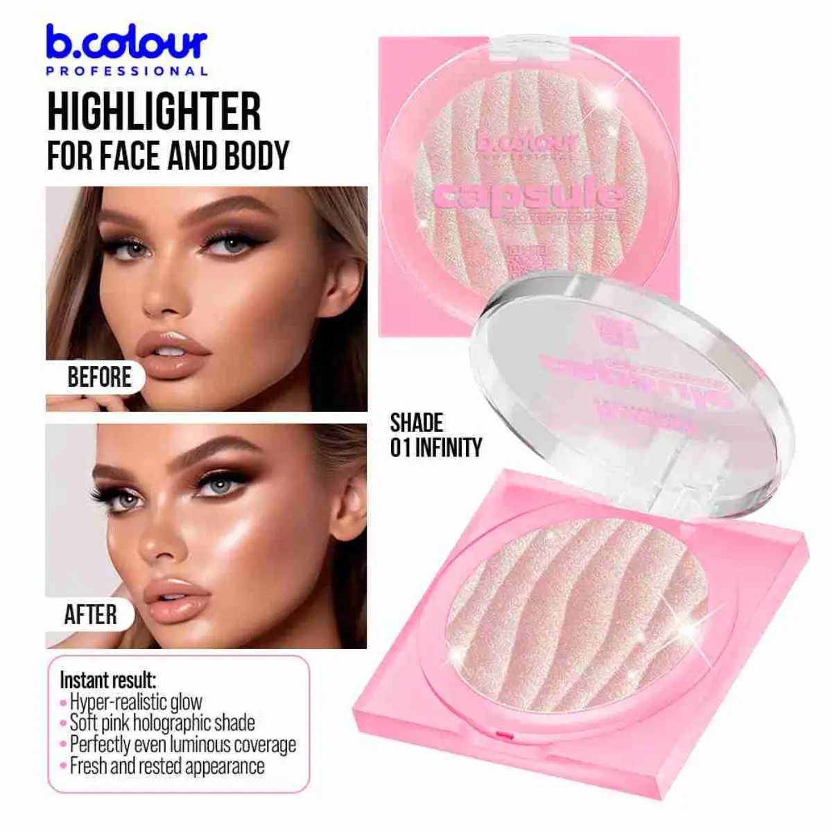 7Days B.Colour Pro Capsule Face And Body Highlighter 01 Infinity - view 3