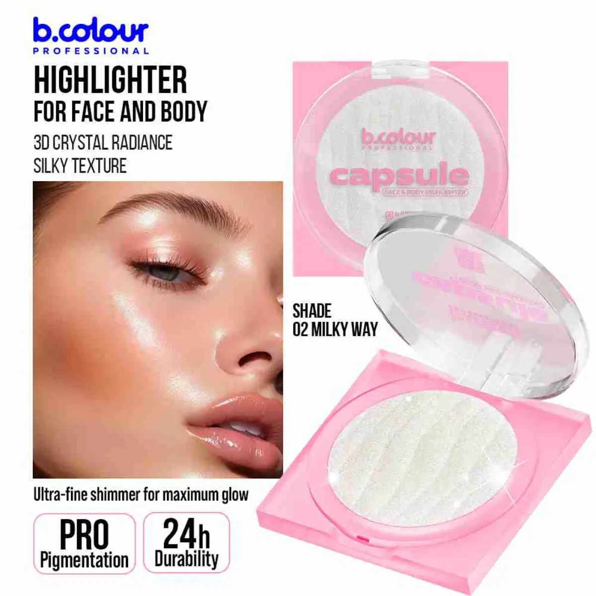 7Days B.Colour Pro Capsule Face And Body Highlighter 02 Milky Way - view 2