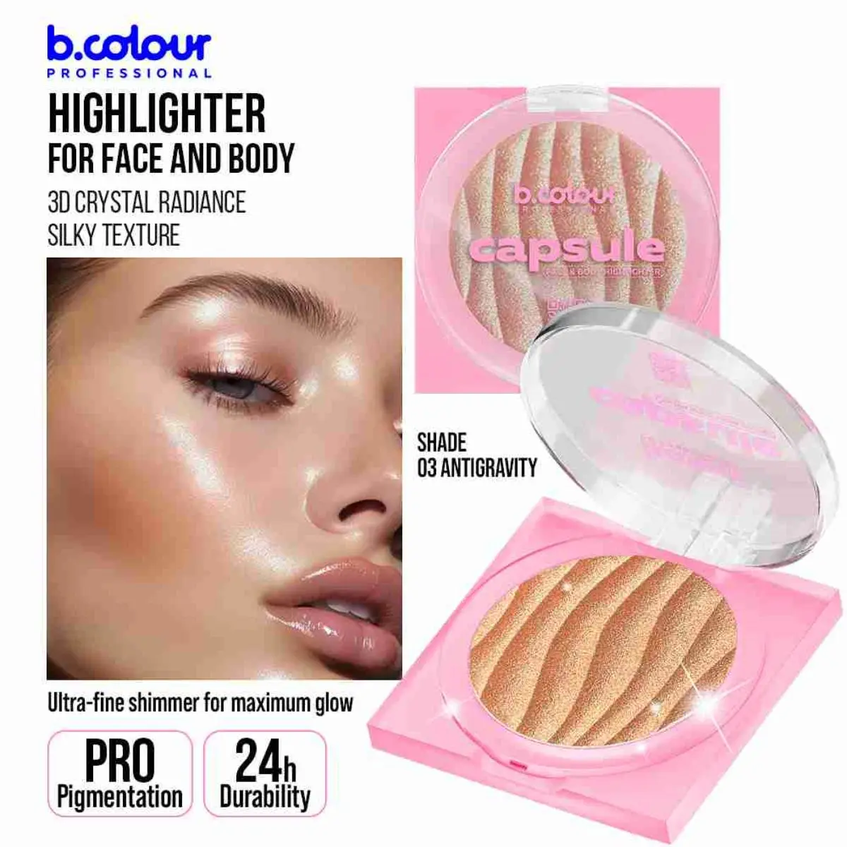 7Days B.Colour Pro Capsule Face And Body Highlighter 03 Antigravity - view 4