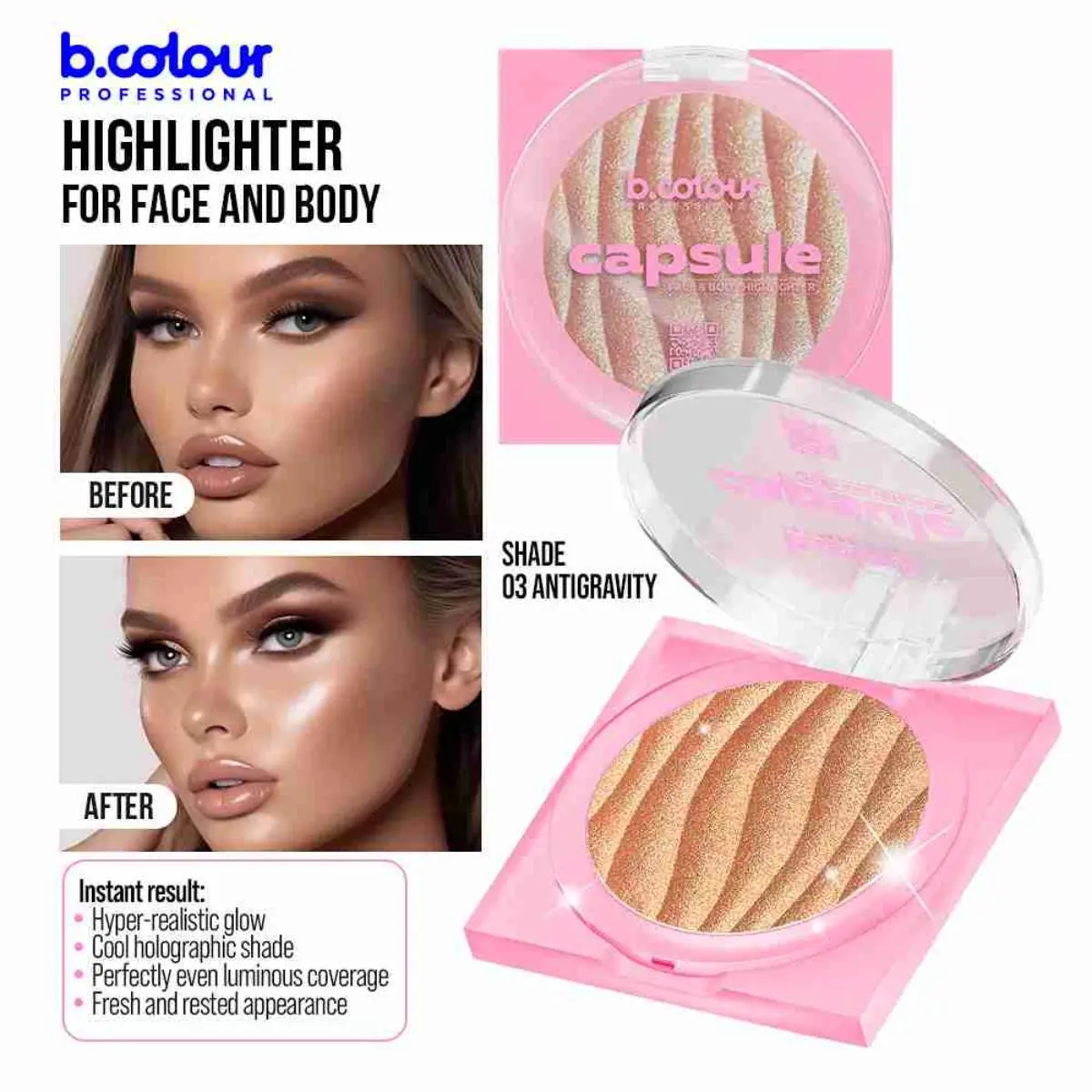 7Days B.Colour Pro Capsule Face And Body Highlighter 03 Antigravity - view 5