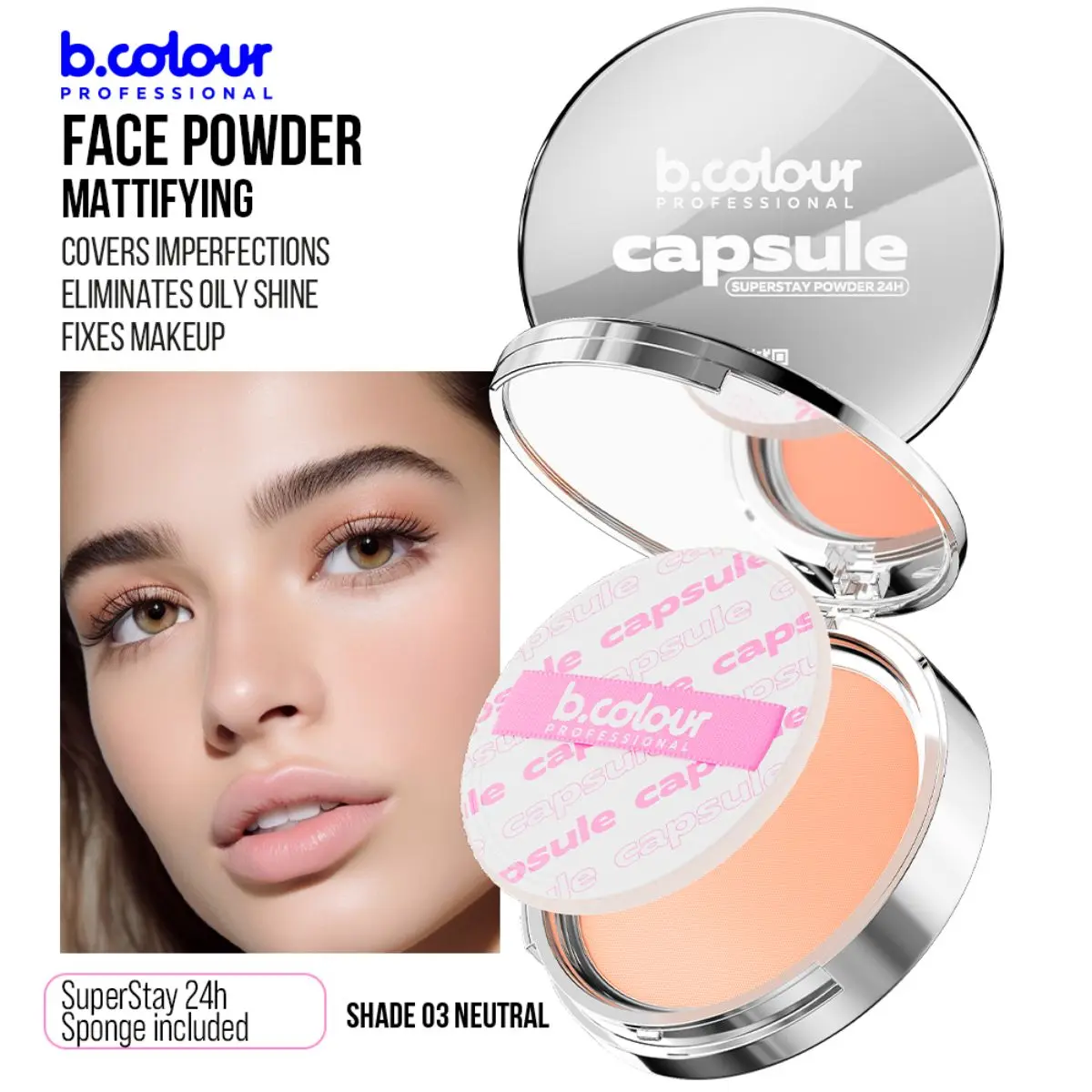 7Days B.Colour Pro Capsule Mattifying Face Powder Superstay 24H 03 Neutral - view 3