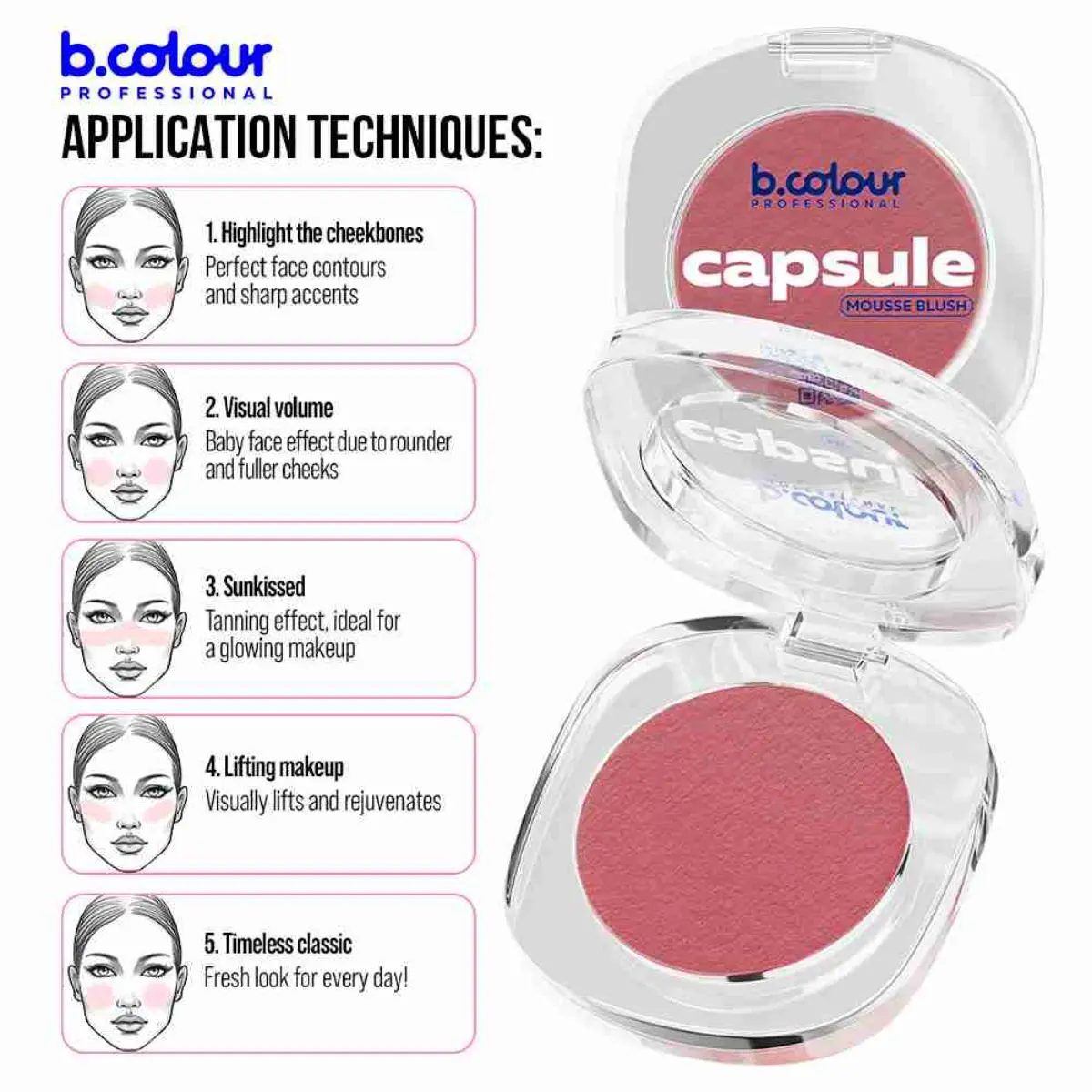 7Days B.Colour Pro Capsule Mousse Face Blush 04 Naked - view 5