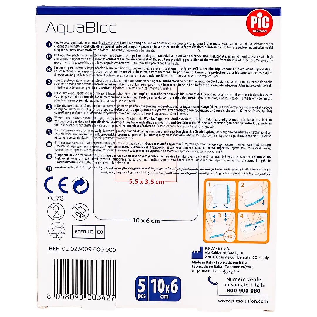 Pic Aqua Bloc With Chg Plaster 6 Cm X 10 Cm 5 Pcs - view 3