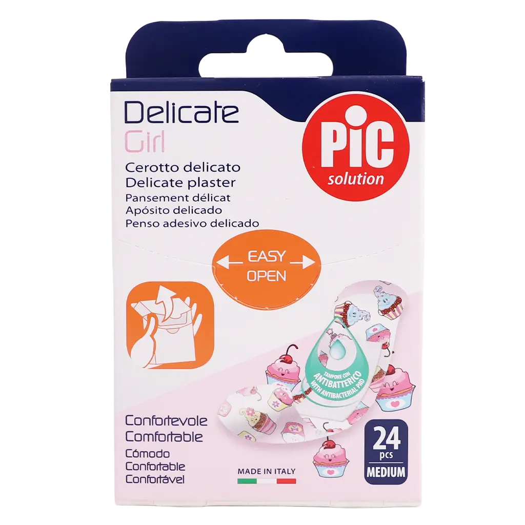 Pic Delicate Girl Plaster Anti Bacterial 1.9 X 7.2 Cm 24 Pcs - view 2