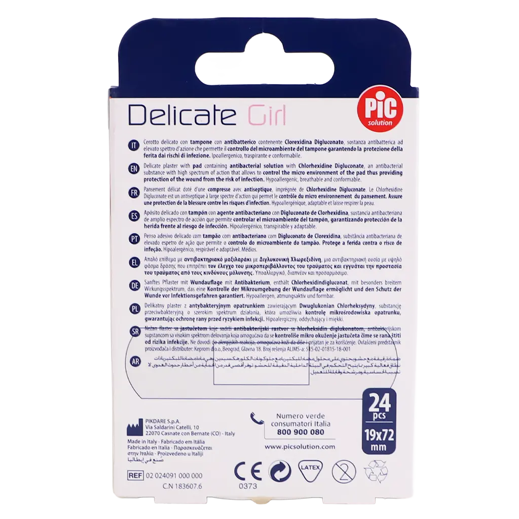 Pic Delicate Girl Plaster Anti Bacterial 1.9 X 7.2 Cm 24 Pcs - view 3