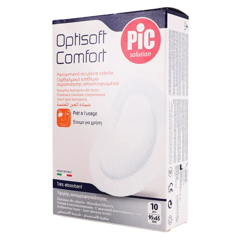Pic Optisoft Comfort Eye Pad Adhesive Edge 10 Pads - view 1