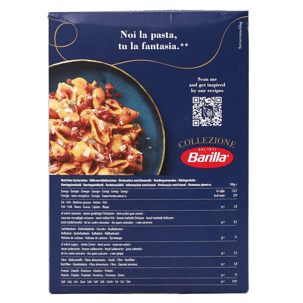 Barilla Pasta Conchiglie Rigate 500 gm - view 3