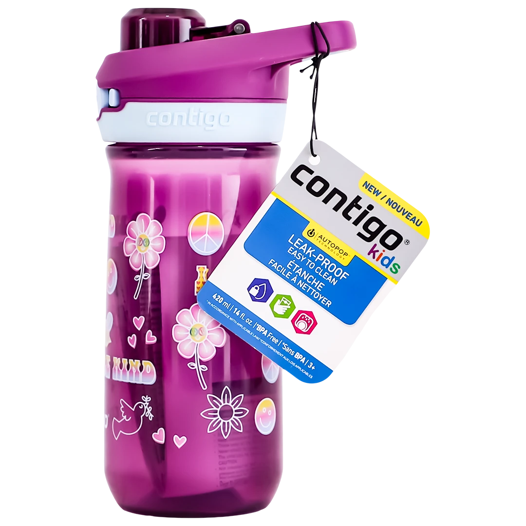 Contigo Kids Water Bottle Grape Retro Color 420 ml