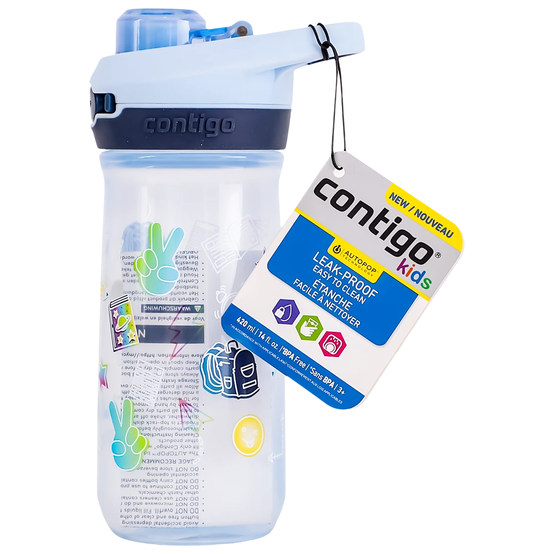 Contigo Kids Water Bottle Clear Sky Blue Color 420 ml