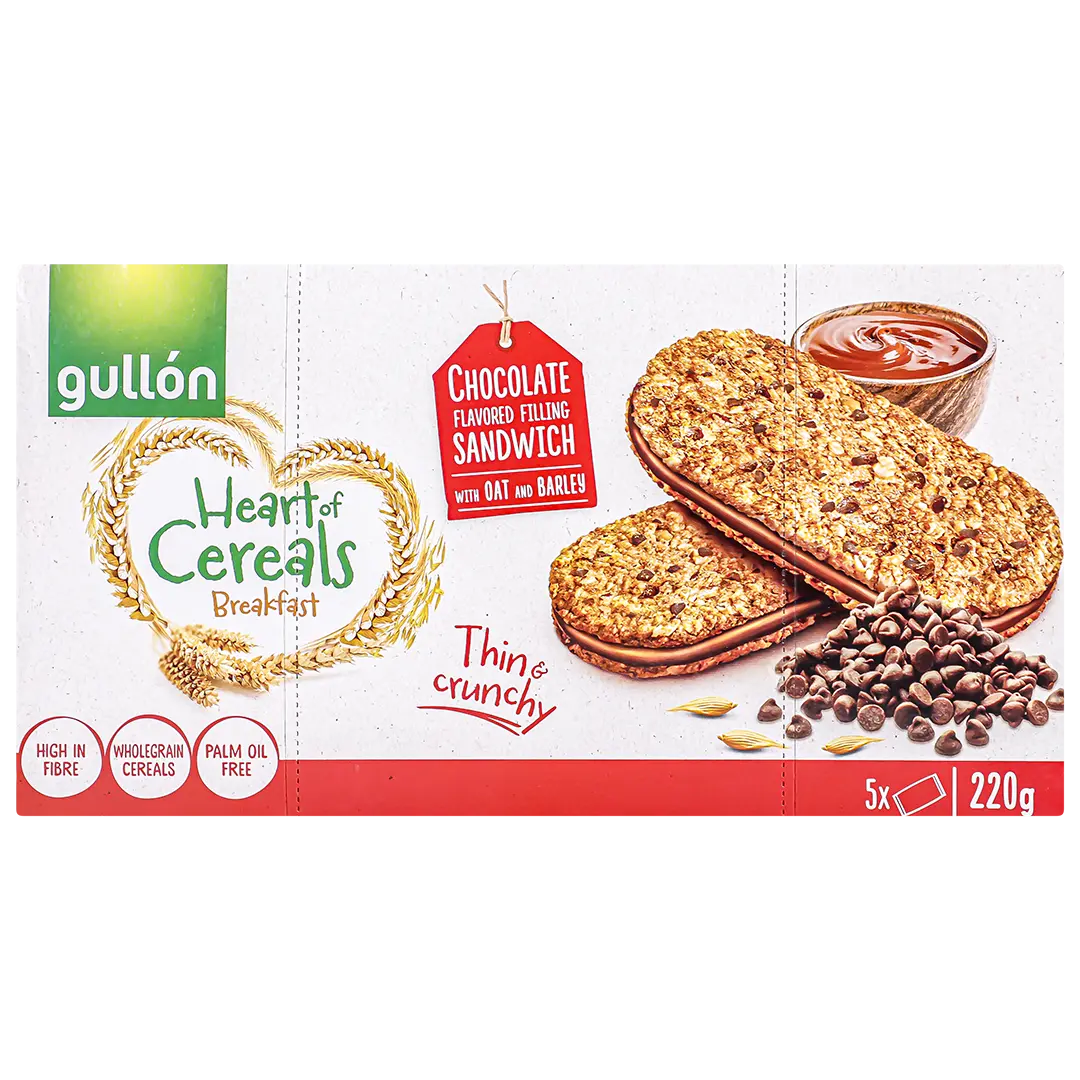 Gullon Oat & Whole Grain Biscuits with Chocolate Pieces 220 gm - view 2