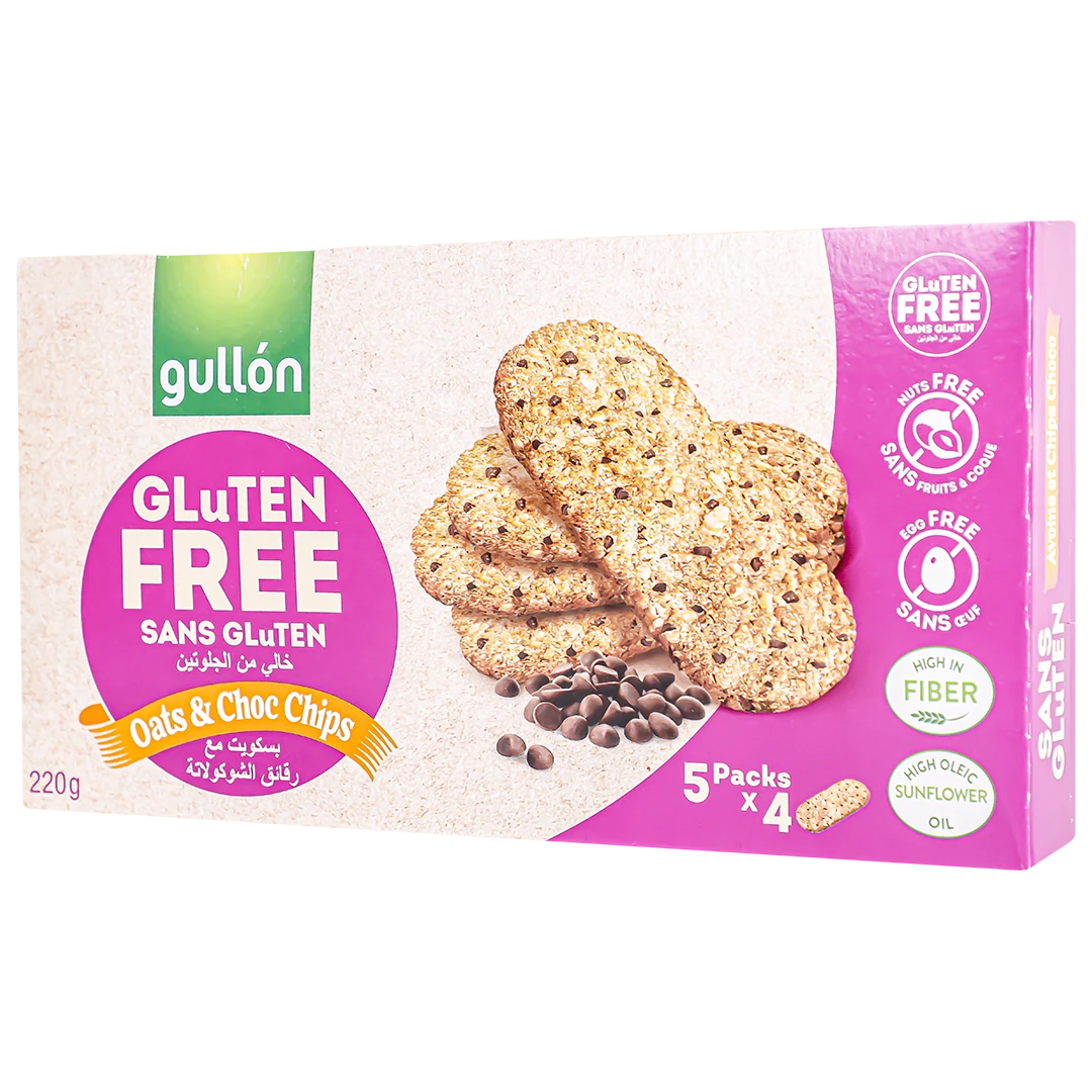Gullon Oat Biscuits with Chocolate Chips Gluten-Free 220 gm