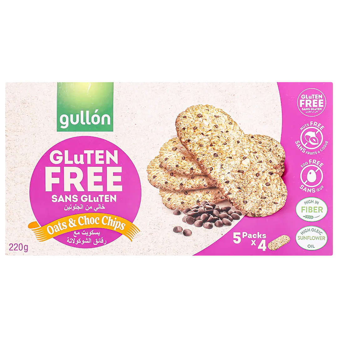 Gullon Oat Biscuits with Chocolate Chips Gluten-Free 220 gm - view 2