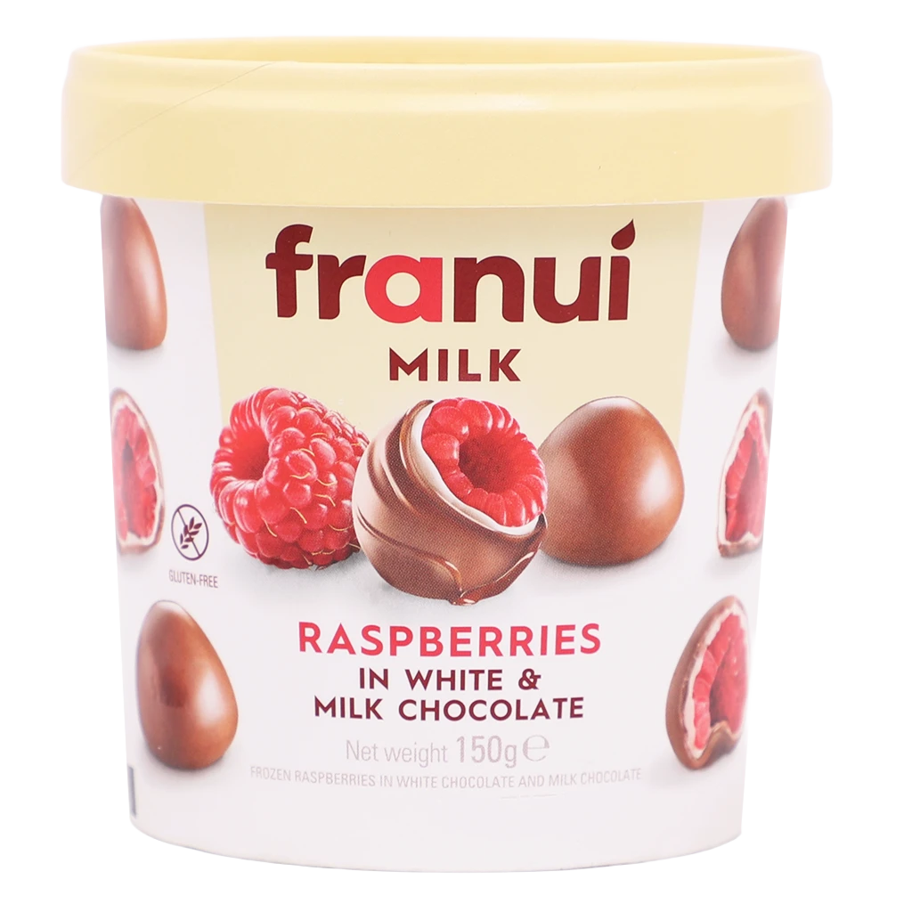 Franui Frozen Raspberry in Milk Chocolate 150 gm