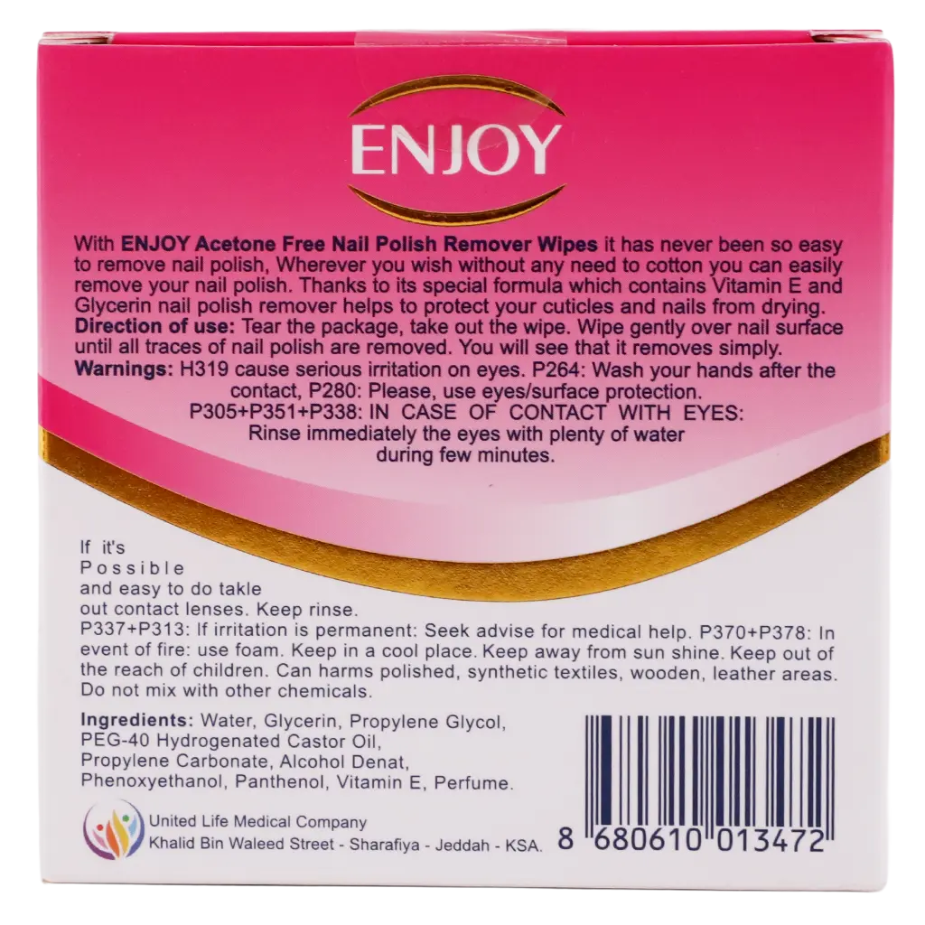 Enjoy Acetone Nail Polish Remover Wipes 10 pcs - view 3