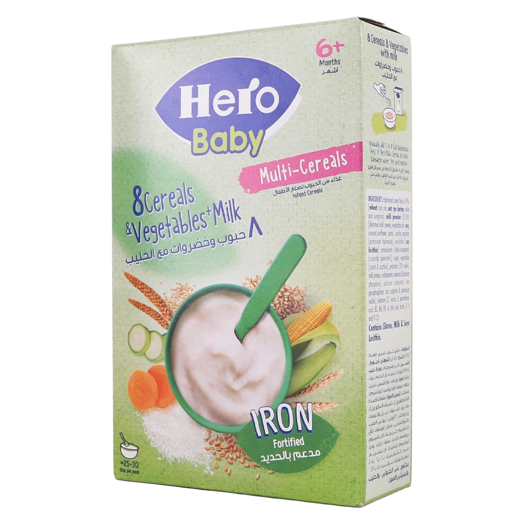 Hero Baby 8 Cereals & VeGmetables + Milk 150Gm