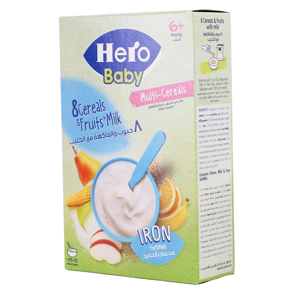 Hero Baby 8 Cereals & Fruits + Milk 150Gm