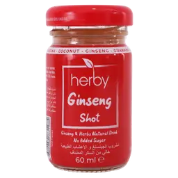 Herby Shot Ginseng Ginseng and Natural Herbs Drink without Added Sugar 60 ml