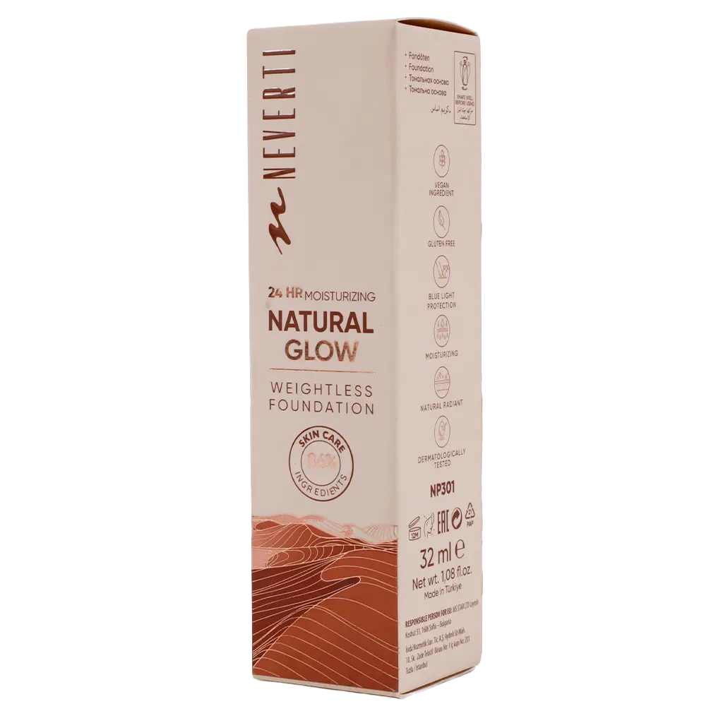 Neverti Moisturizing Natural Glow Foundation Soft Beige 003 - view 2