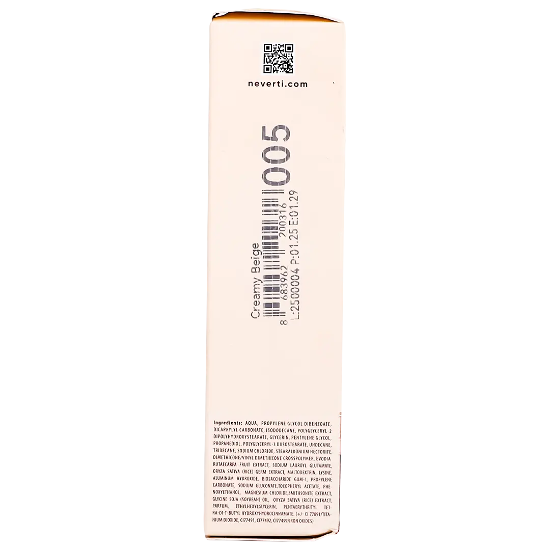 Neverti Moisturizing Natural Glow Foundation Creamy Beige 005 - view 5
