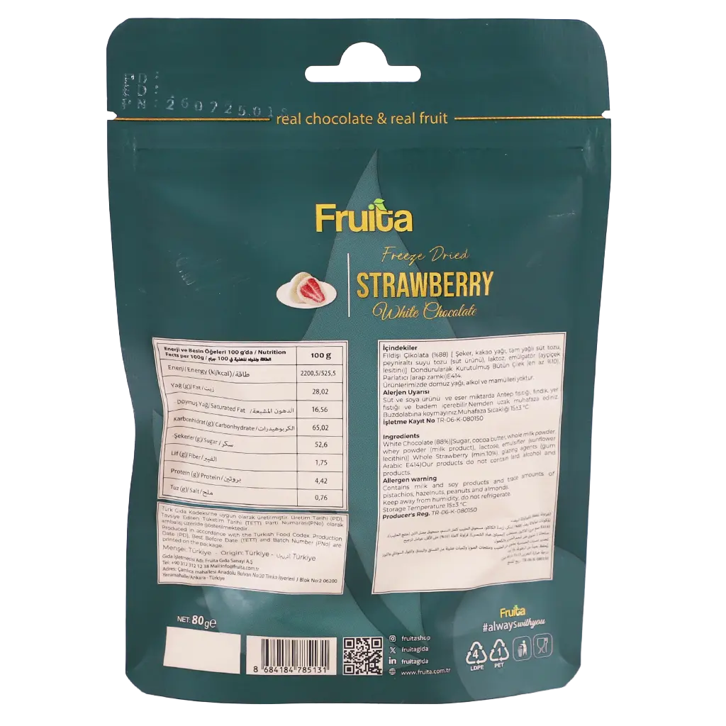 Fruita Strawberry Covered with White Chocolate 80 gm - view 3