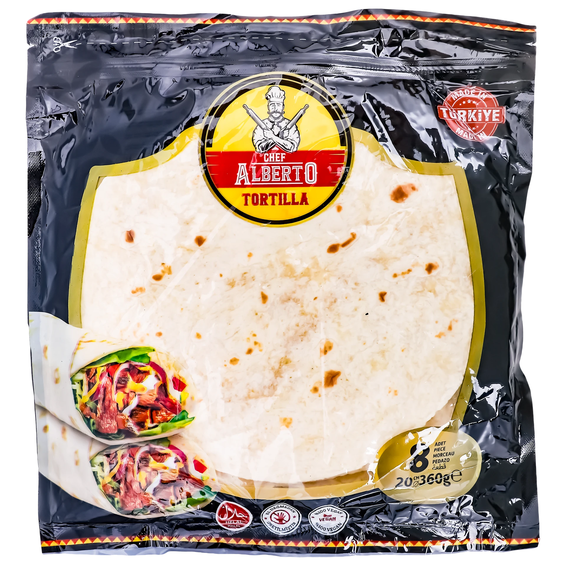 Chef Alberto Tortilla Wraps White 8 pcs 360 gm
