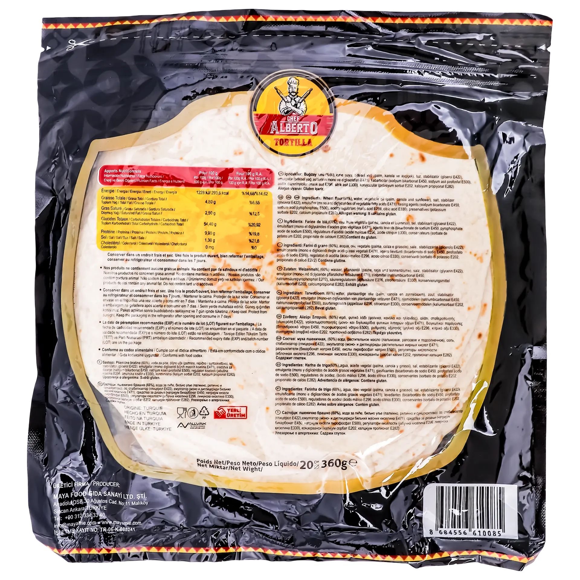 Chef Alberto Tortilla Wraps White 8 pcs 360 gm - view 2