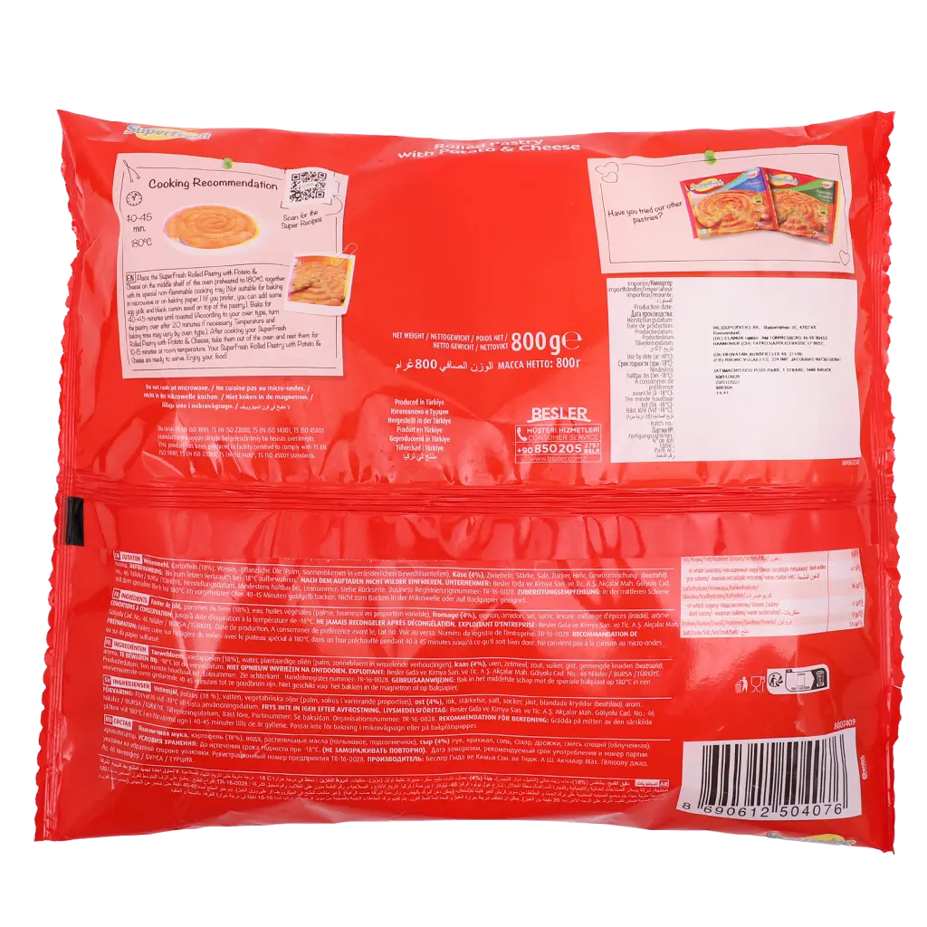 SuperFresh Potato& Cheese Rolls Frozen 800gm - view 3