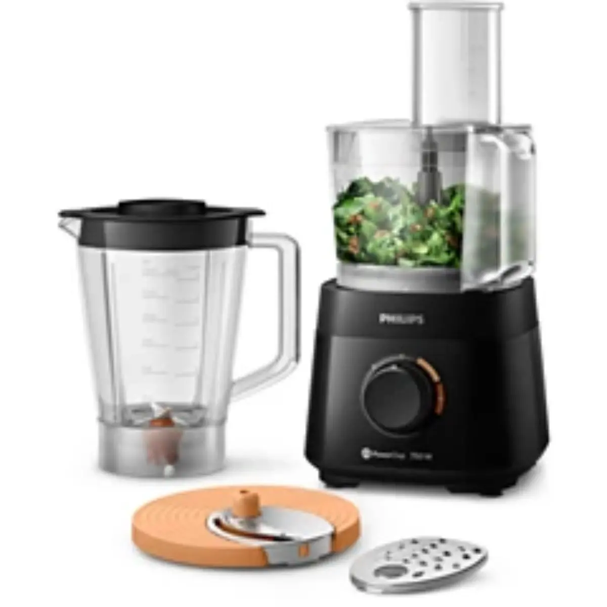 Philips Compact Food Processor 750W PowerChop 4 Accessories 1.5L Bowl 1.5L Blender 2 Speed+Pulse Black - view 6