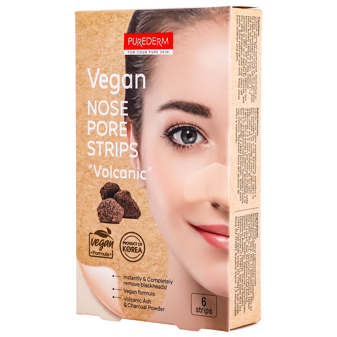 Purederm Vegan Nose Pore Strips Volcanic 6 Strips