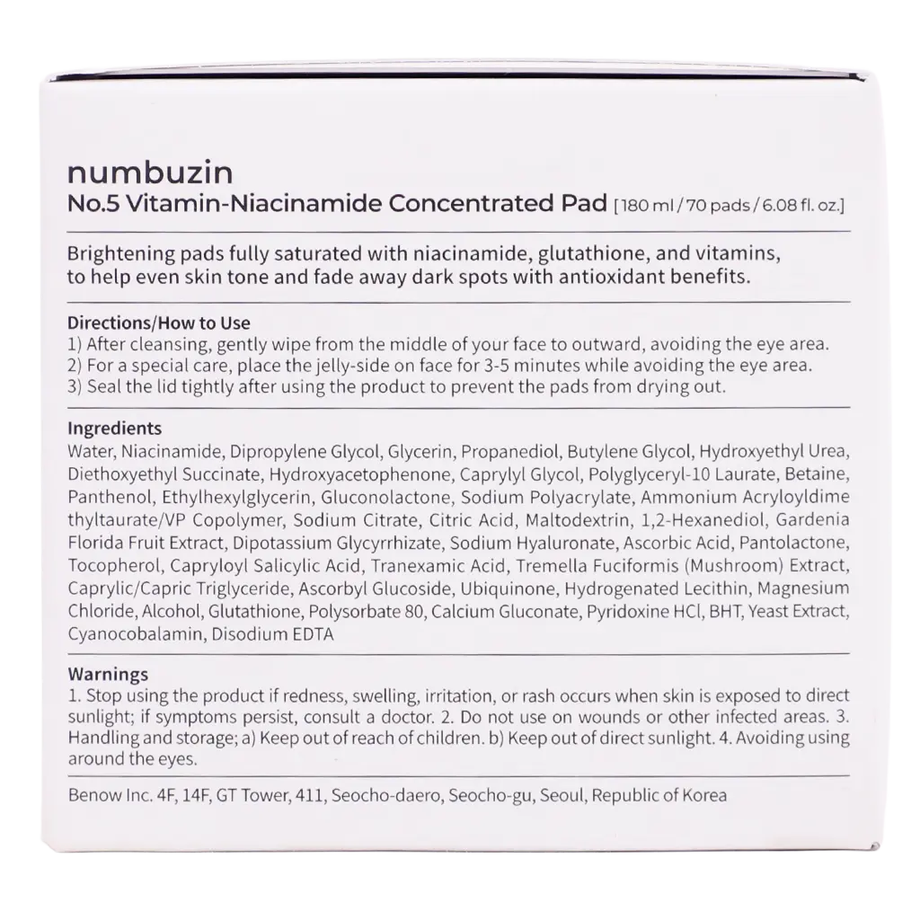 Numbuzin No. 5 Vitamin Niacinamide Concentrated Pad 70 pads - view 5