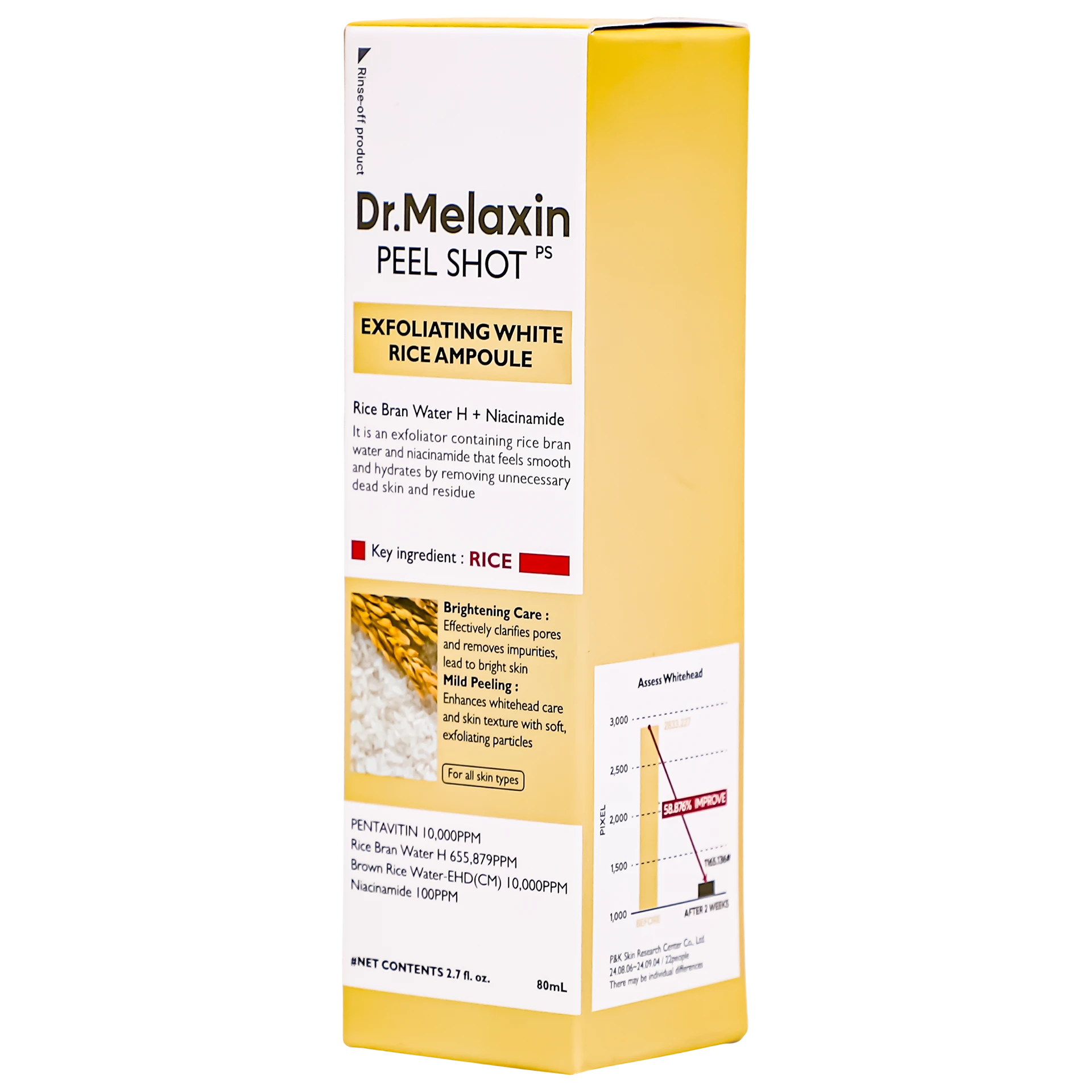 Dr Melaxin Peel Shot Exfoliating White Rice Ampoule 80 ml