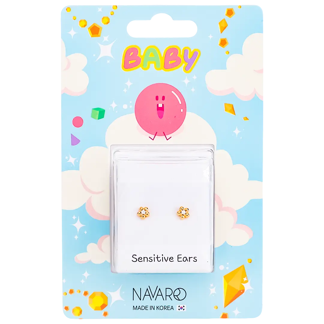 Navaro Medical Earrings Designed For Babies Gold G111 - view 1