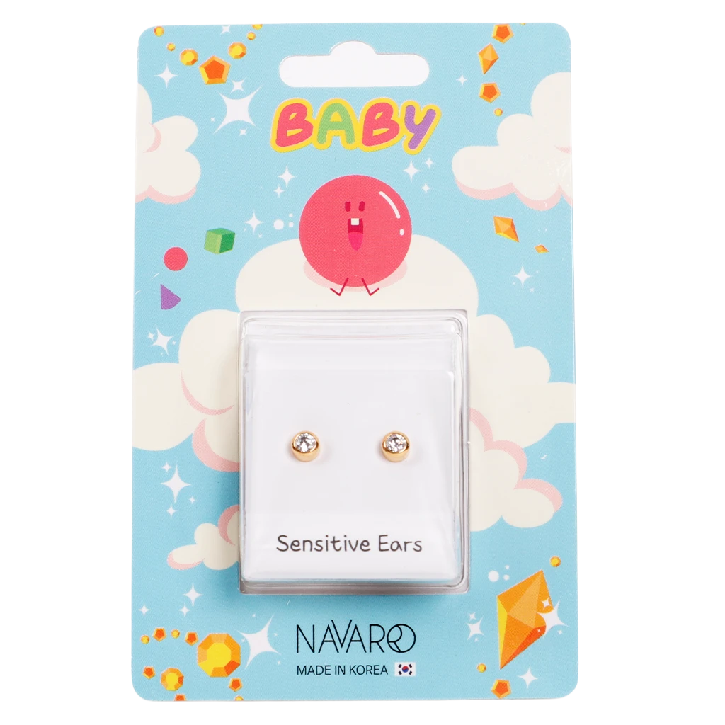 Navaro Medical Earrings Designed For Babies Gold G124