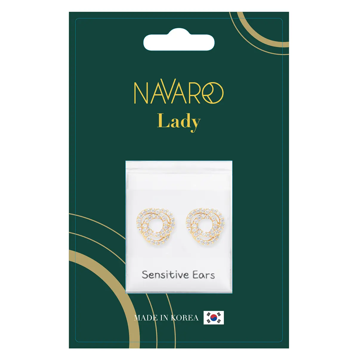 Navaro Elegant Medical Earrings Designed For Woman Gold G023 - view 1