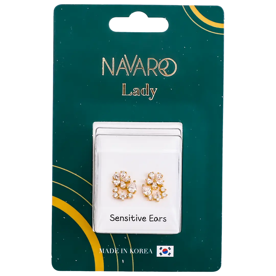 Navaro Elegant Medical Earrings Designed For Woman Gold G024 - view 1