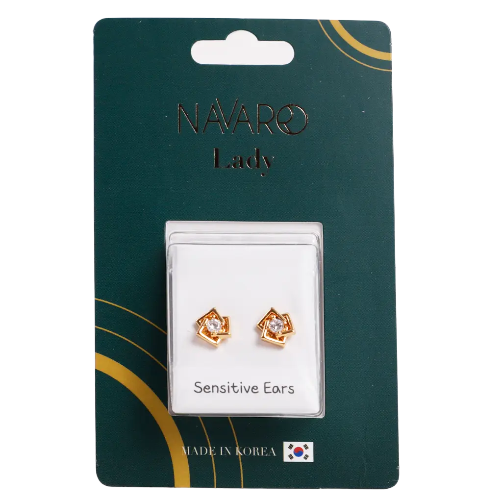 Navaro Elegant Medical Earrings Designed For Woman Gold G031 - view 1