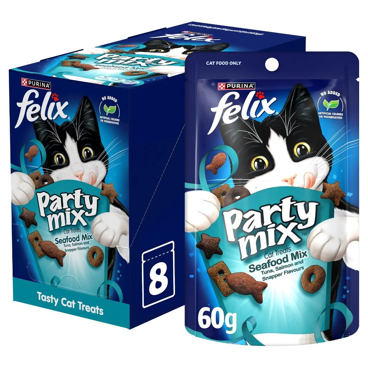 Felix Cat Treats Party Mix Seafood Mix 8X60 gm - view 1