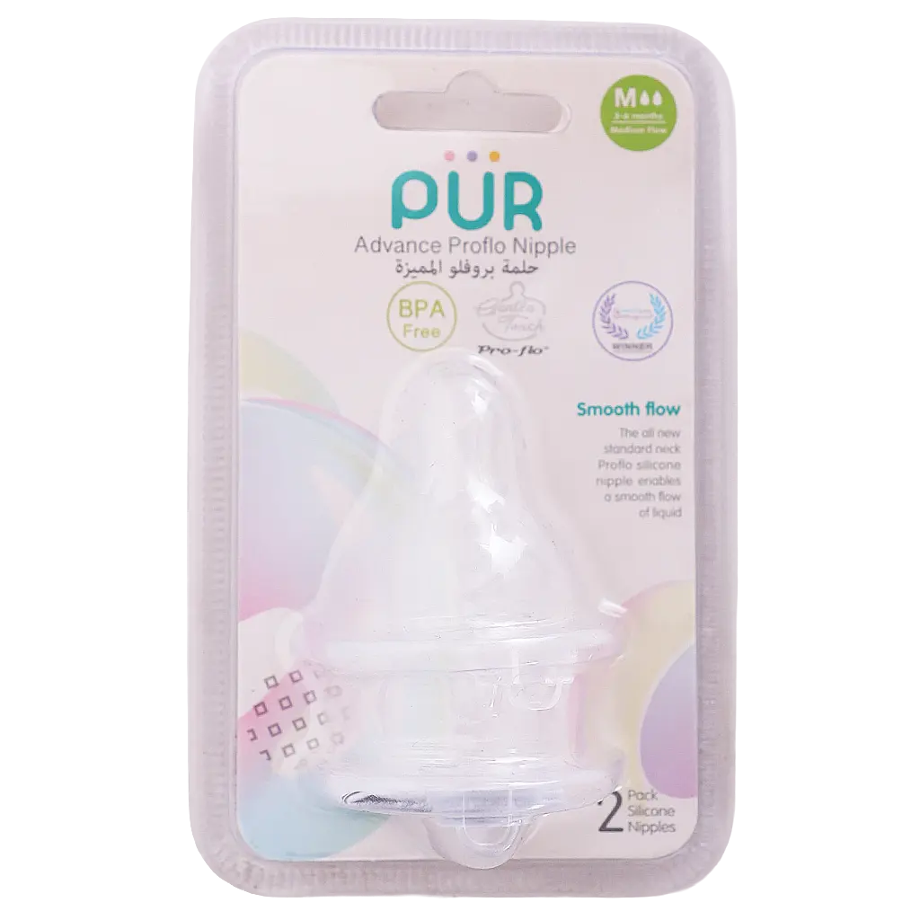 Pur Gentle Touch Slim Neck Nipple Size M-2pk 3-6 months - view 1