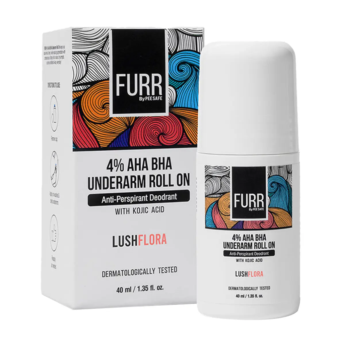 Furr 4% Aha Bha Underarm Roll On With Kojic Acid Lush Flora Fragrance 40 ml - view 4