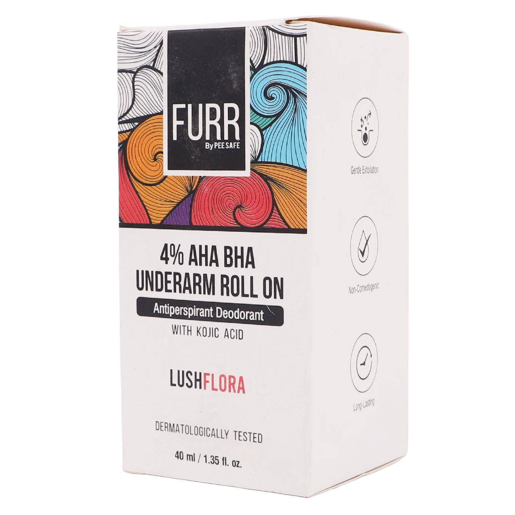 Furr 4% Aha Bha Underarm Roll On With Kojic Acid Lush Flora Fragrance 40 ml