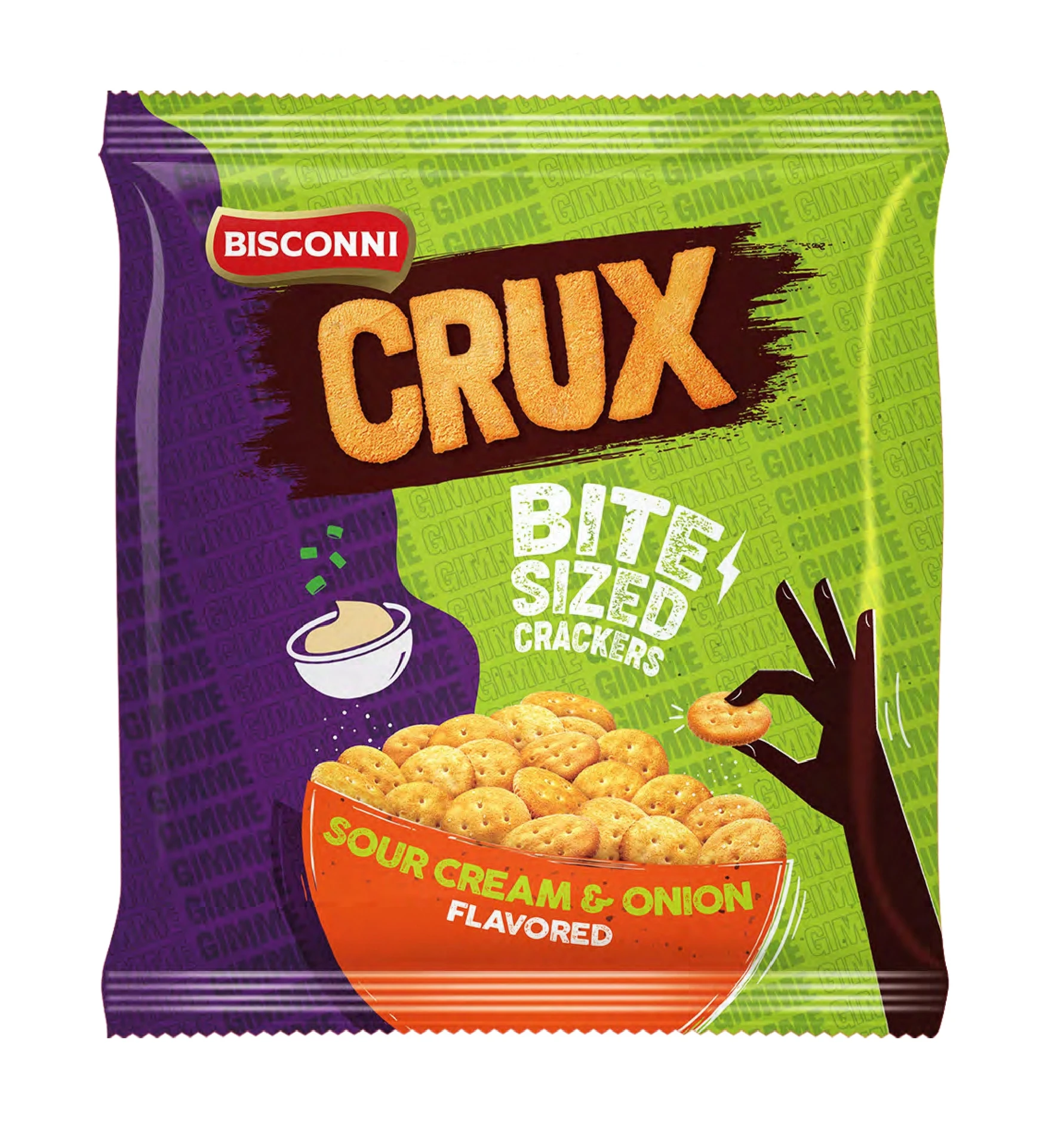 Bisconni Rux Sour Cream & Onion Flavored Mini Crackers 24 pcs 7.7 gm