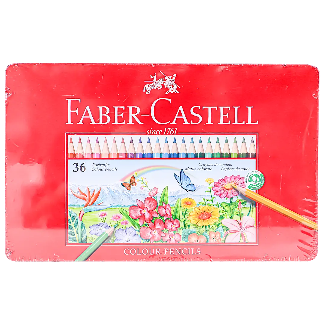 Faber Castell Classic 36 Color Flat Tin Case - view 1