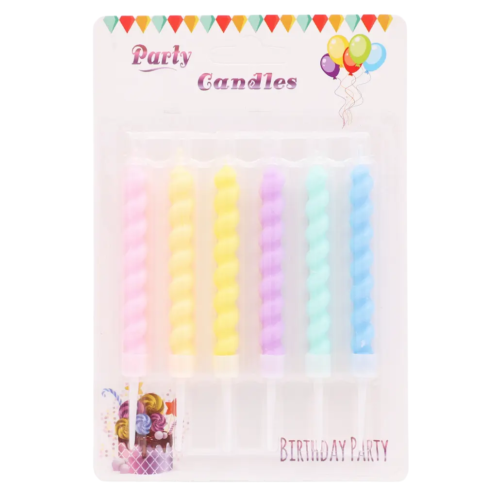 Light Attractive Colorful Party Candles  9 cm 6 pcs - view 2
